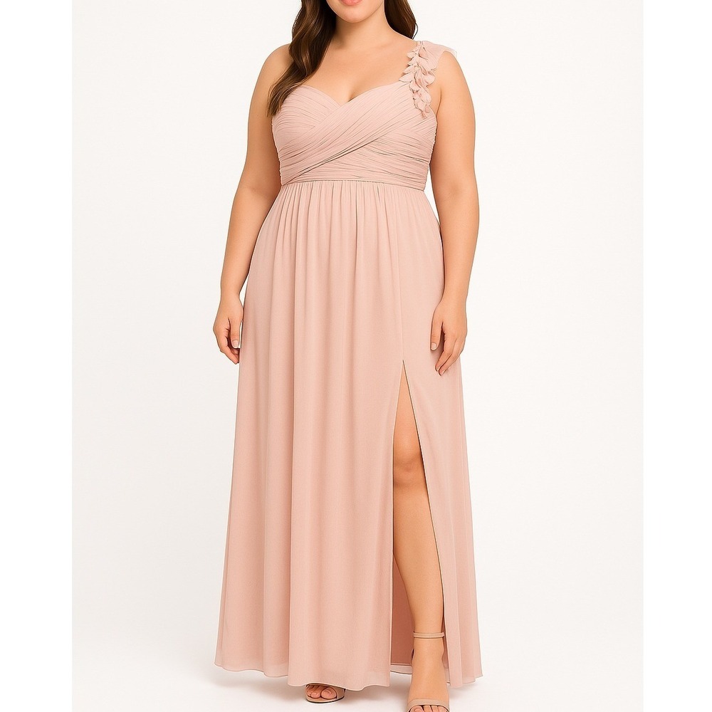 Womens Blush Pink Dress S Strapless Pleated Maxi Formal Evening Ever Pretty NWT